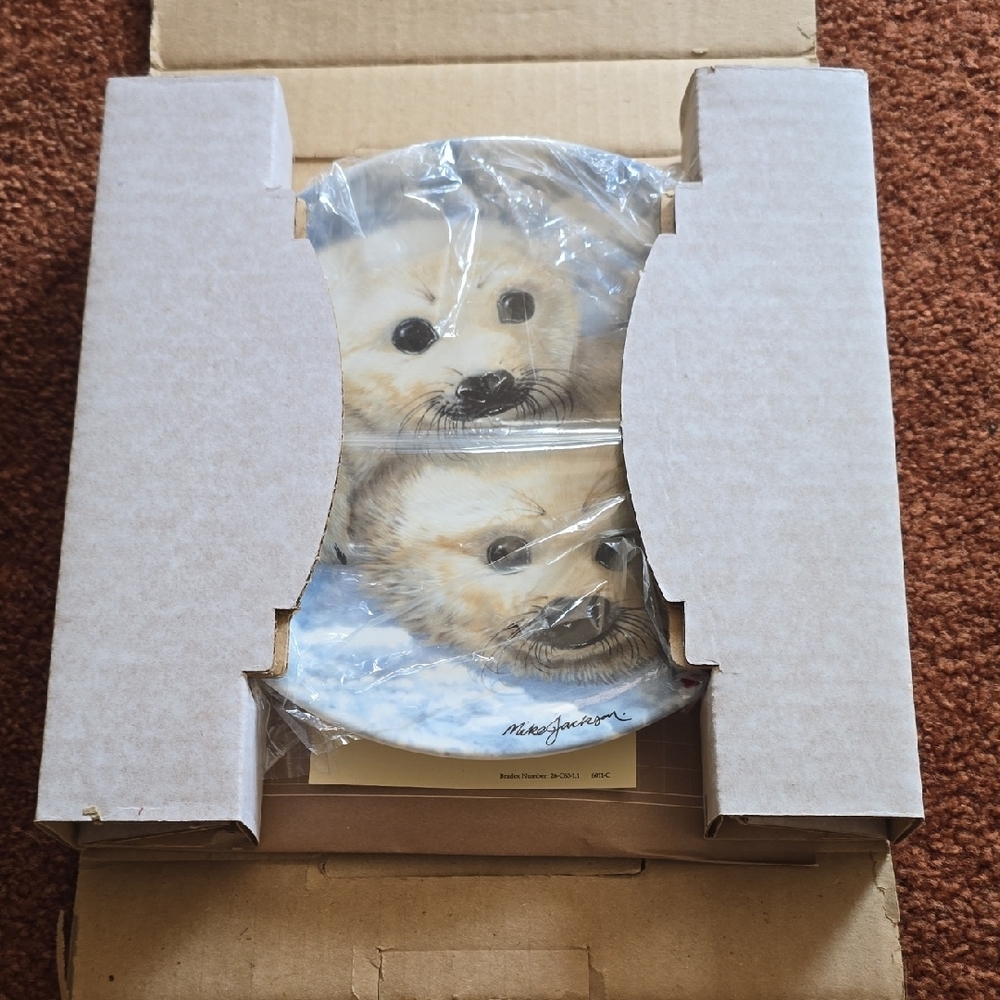 Baby Seals By Mike Jackson Seal Pup Royal Grafton Collectors Decorative Plate - Picture 9 of 12
